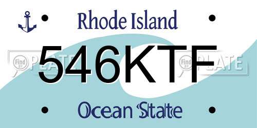 546KTF Rhode Island License Plate