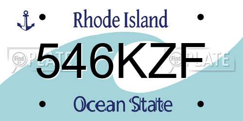 546KZF Rhode Island License Plate