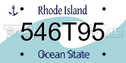 546T95 Rhode Island License Plate