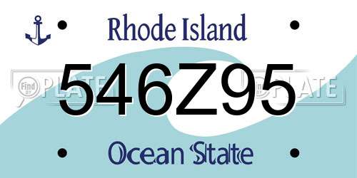 546Z95 Rhode Island License Plate