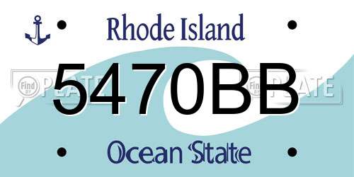 5470BB Rhode Island License Plate