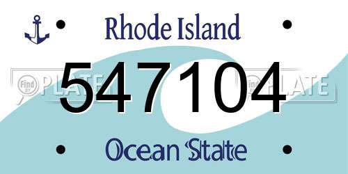 547104 Rhode Island License Plate