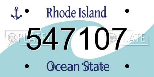 547107 Rhode Island License Plate