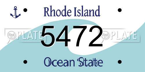 5472 Rhode Island License Plate