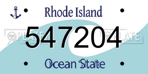 547204 Rhode Island License Plate