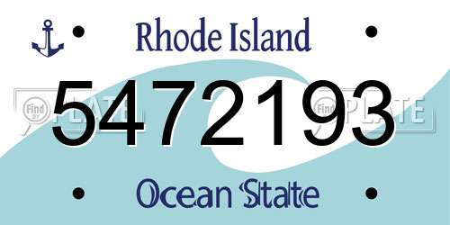 5472193 Rhode Island License Plate