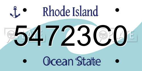 54723C0 Rhode Island License Plate