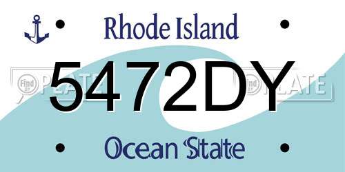 5472DY Rhode Island License Plate