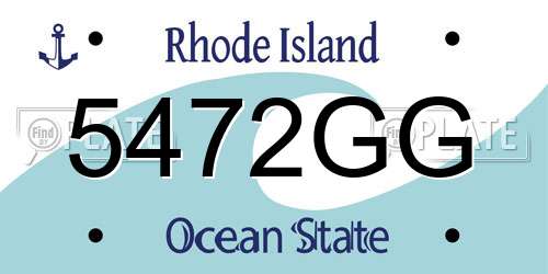 5472GG Rhode Island License Plate