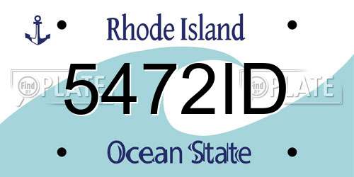 5472ID Rhode Island License Plate