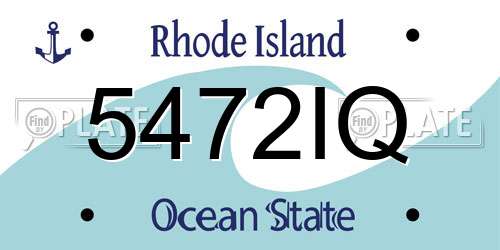5472IQ Rhode Island License Plate