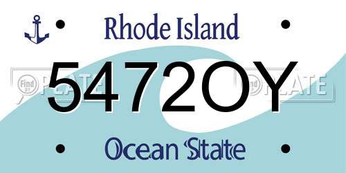 5472OY Rhode Island License Plate