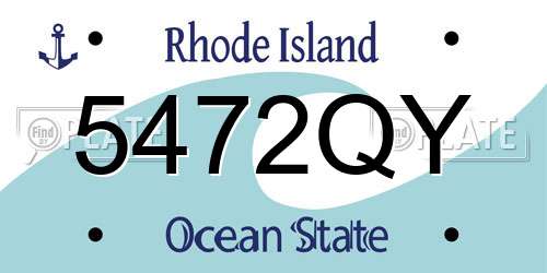 5472QY Rhode Island License Plate