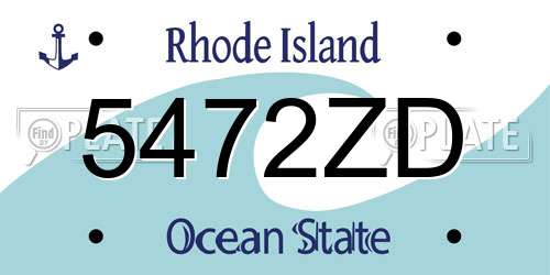 5472ZD Rhode Island License Plate