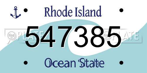 547385 Rhode Island License Plate