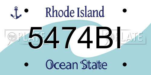 5474BI Rhode Island License Plate
