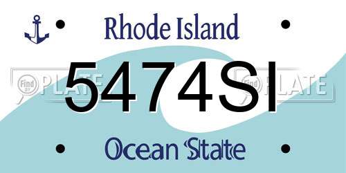 5474SI Rhode Island License Plate