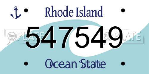 547549 Rhode Island License Plate