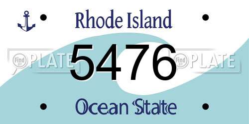 5476 Rhode Island License Plate