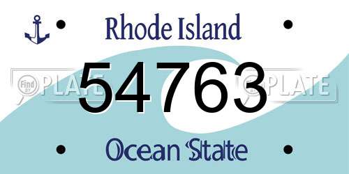 54763 Rhode Island License Plate