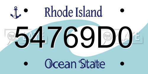 54769D0 Rhode Island License Plate