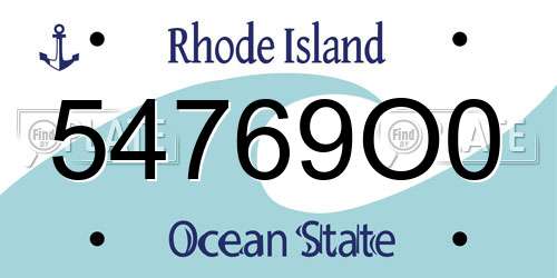 54769O0 Rhode Island License Plate