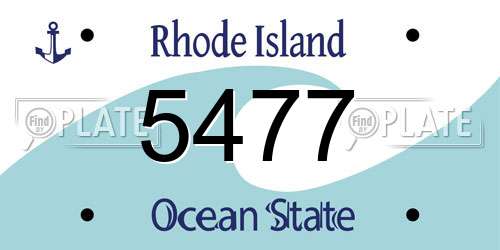 5477 Rhode Island License Plate