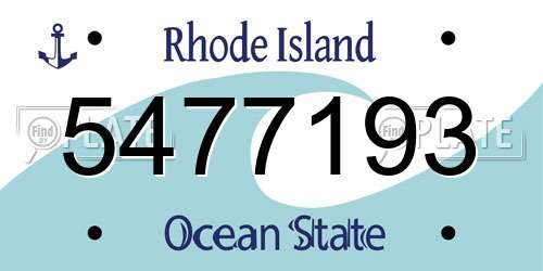 5477193 Rhode Island License Plate