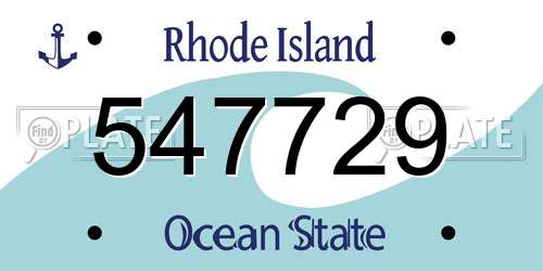 547729 Rhode Island License Plate