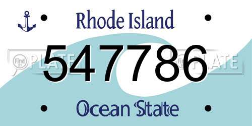 547786 Rhode Island License Plate
