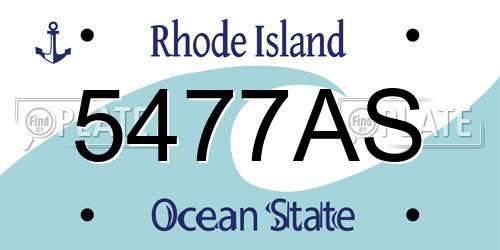5477AS Rhode Island License Plate