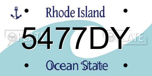 5477DY Rhode Island License Plate