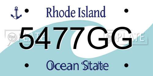 5477GG Rhode Island License Plate