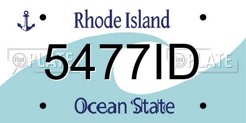 5477ID Rhode Island License Plate