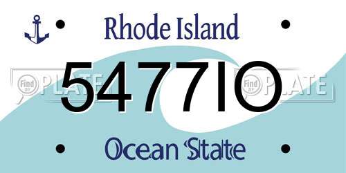5477IO Rhode Island License Plate