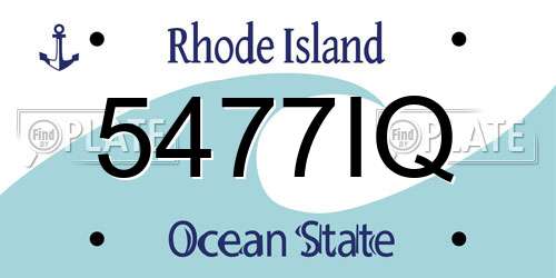 5477IQ Rhode Island License Plate