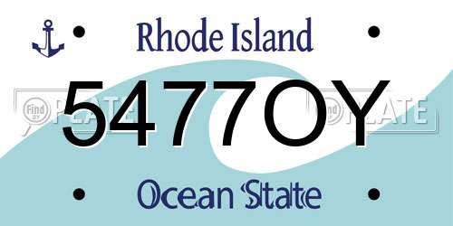 5477OY Rhode Island License Plate