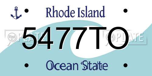 5477TO Rhode Island License Plate