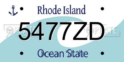 5477ZD Rhode Island License Plate