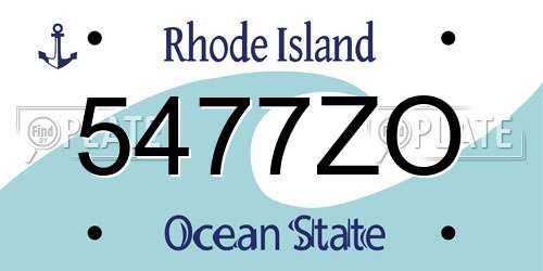 5477ZO Rhode Island License Plate