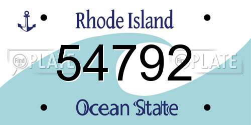 54792 Rhode Island License Plate