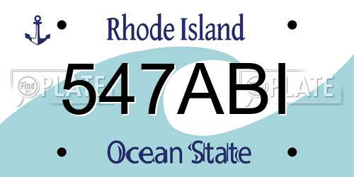 547ABI Rhode Island License Plate
