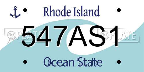 547AS1 Rhode Island License Plate