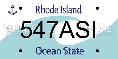 547ASI Rhode Island License Plate