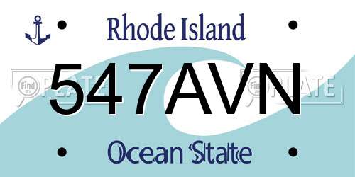 547AVN Rhode Island License Plate