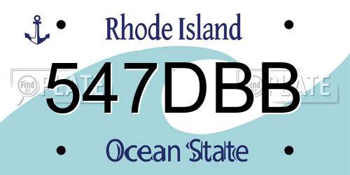 547DBB Rhode Island License Plate