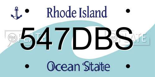 547DBS Rhode Island License Plate
