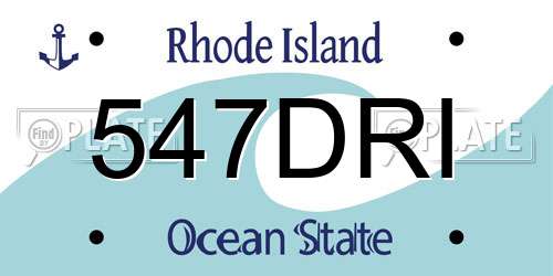 547DRI Rhode Island License Plate
