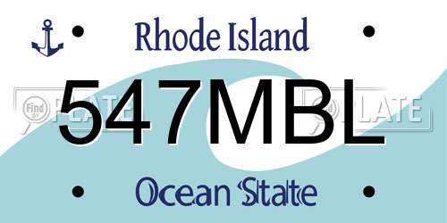 547MBL Rhode Island License Plate
