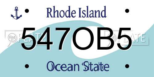 547OB5 Rhode Island License Plate